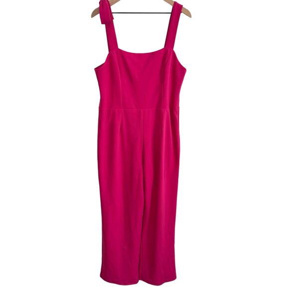Marina Pink Bow Strap Wide Leg Jumpsuit Size 16 - Picture 1 of 11